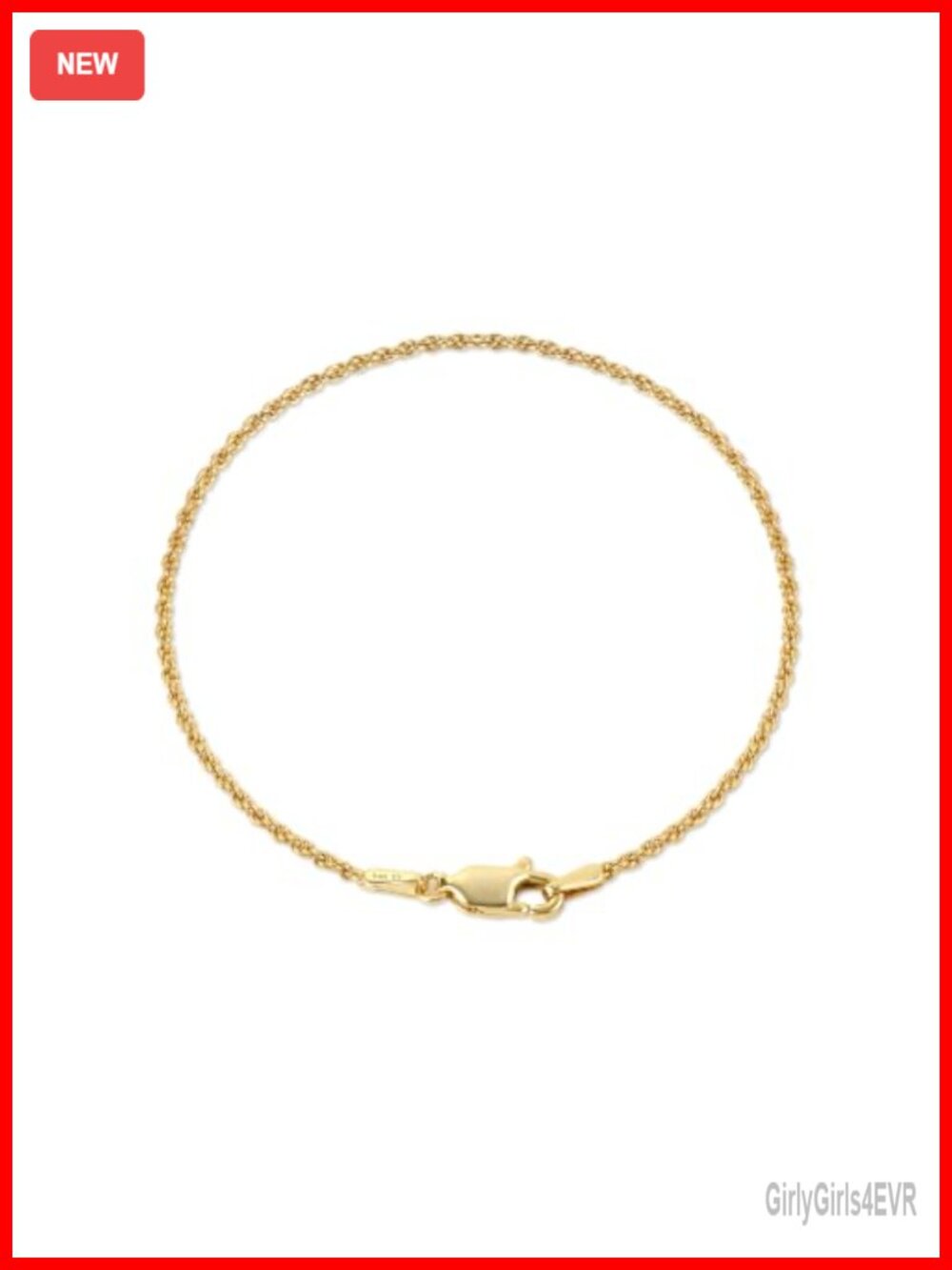 14K Gold Rope Bracelet Twisted Link Chain Women Men Fine Jewelry